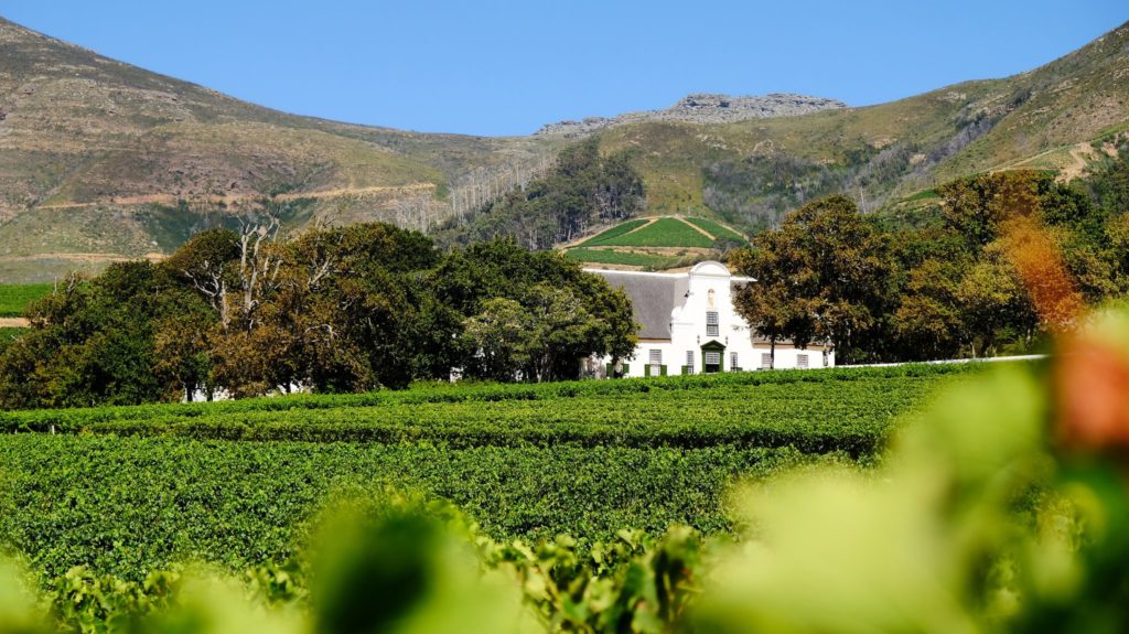 Le Manoir de Groot Constantia dans les vignobles du Cap en Afrique du Sud.