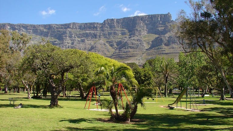 Le jardin-musée "Company's Garden" au coeur du centre ville de Cape Town, en Afrique du Sud.