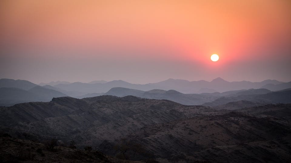 Photo d'un coucher de soleil pour un voyage de noces en Afrique Australe