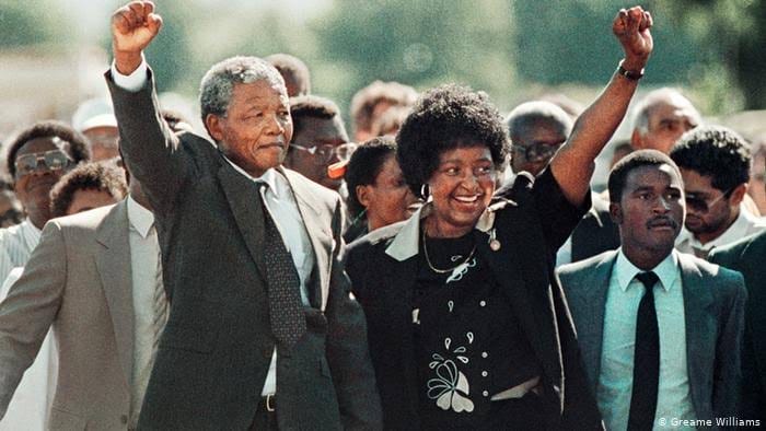 Mandela et sa femme Winnie