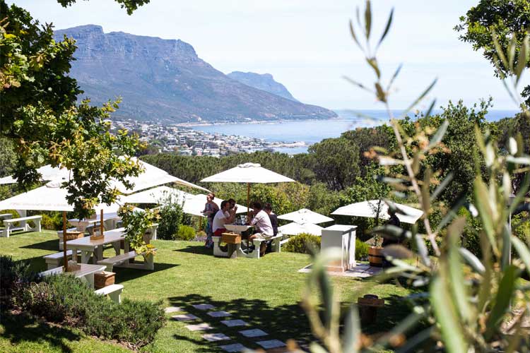 The Lawns facing the sea is one of the best restaurants in Cape Town