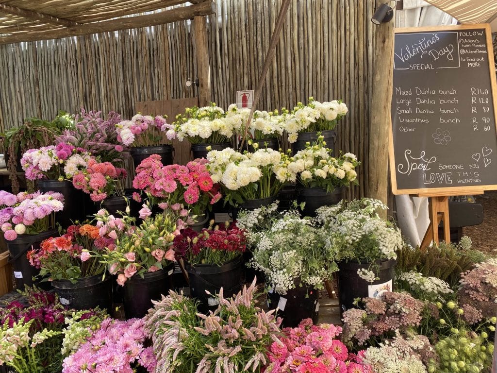 Bouquets de fleurs sauvages au Oranjezicht Market