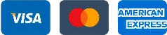 Cartes acceptées : Visa, Mastercard, American Express